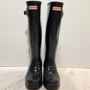 Hunter Original Tall Dark Slate Gloss Rain Boot 5